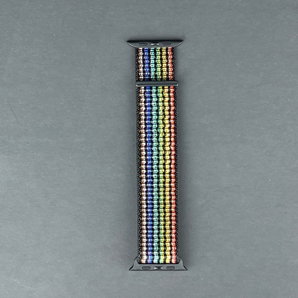Sports Loop Apple Watch Strap - Black Rainbow - Picture 2 of 2